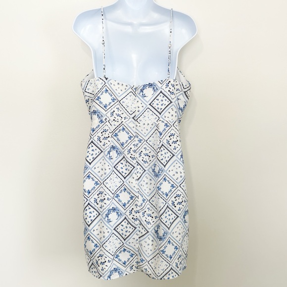 ALTAR’D STATE Mini Dress Blue and White Patterned Large - Picture 3 of 8